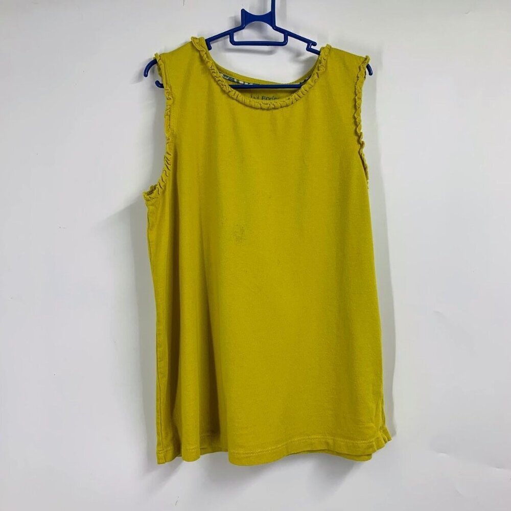 Mini Boden Girls Ruffle Hem Cotton Pullover Play Shirt Tank Top Size 11-12Y
